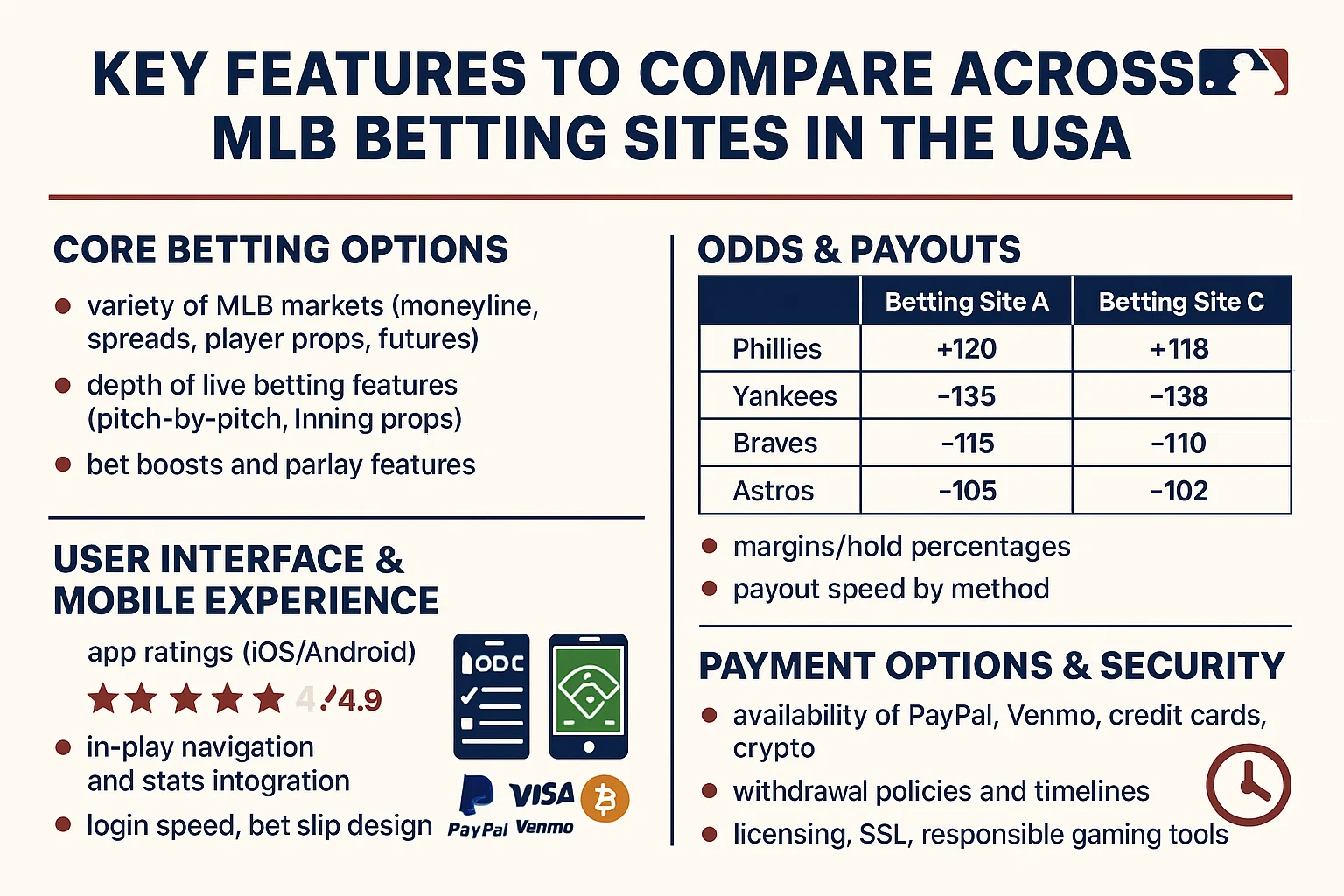 Key Features to Compare Across MLB Betting Sites